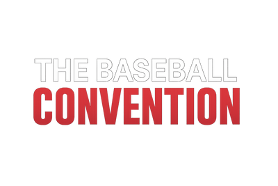 Updated logo with white "THE BASEBALL" text and red "CONVENTION" text optimized for black backgrounds